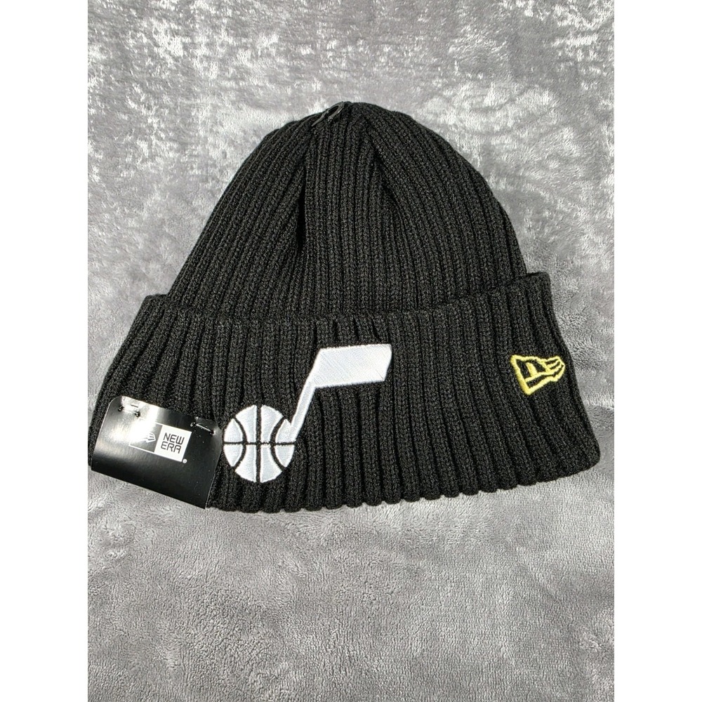 NWT New Era Utah Jazz Classic Black Knit Beanie Hat OSFM Wool Blend Lining